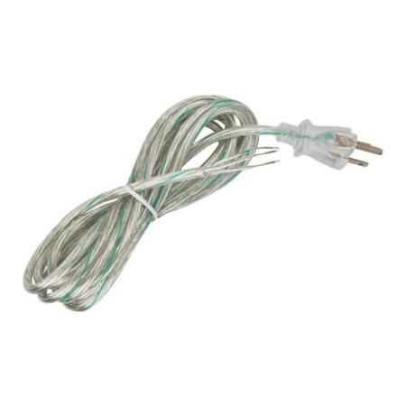 Satco Satco 90-2312 10 Ft. Heavy Duty Cord Set 18/3 SJT -105-#176;C, Clear Silver 90/2312